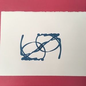 Minimalist Blue Abstract Wall Art 15.25”x11.25”